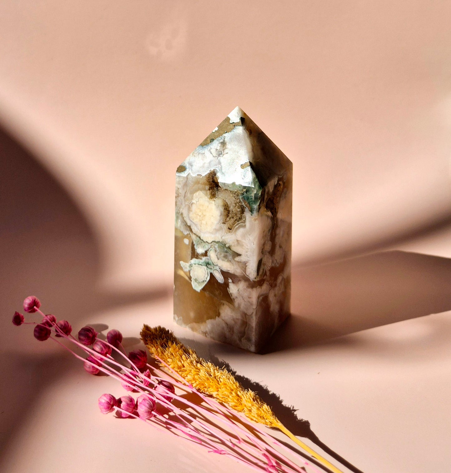 Hand crafted Flower Agate Tower (L)