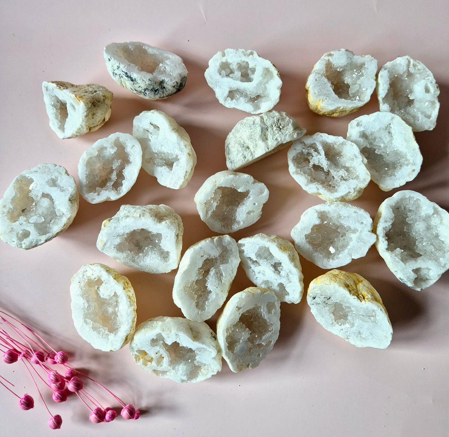 Weißer Achat Druzy Geode 1 Stück