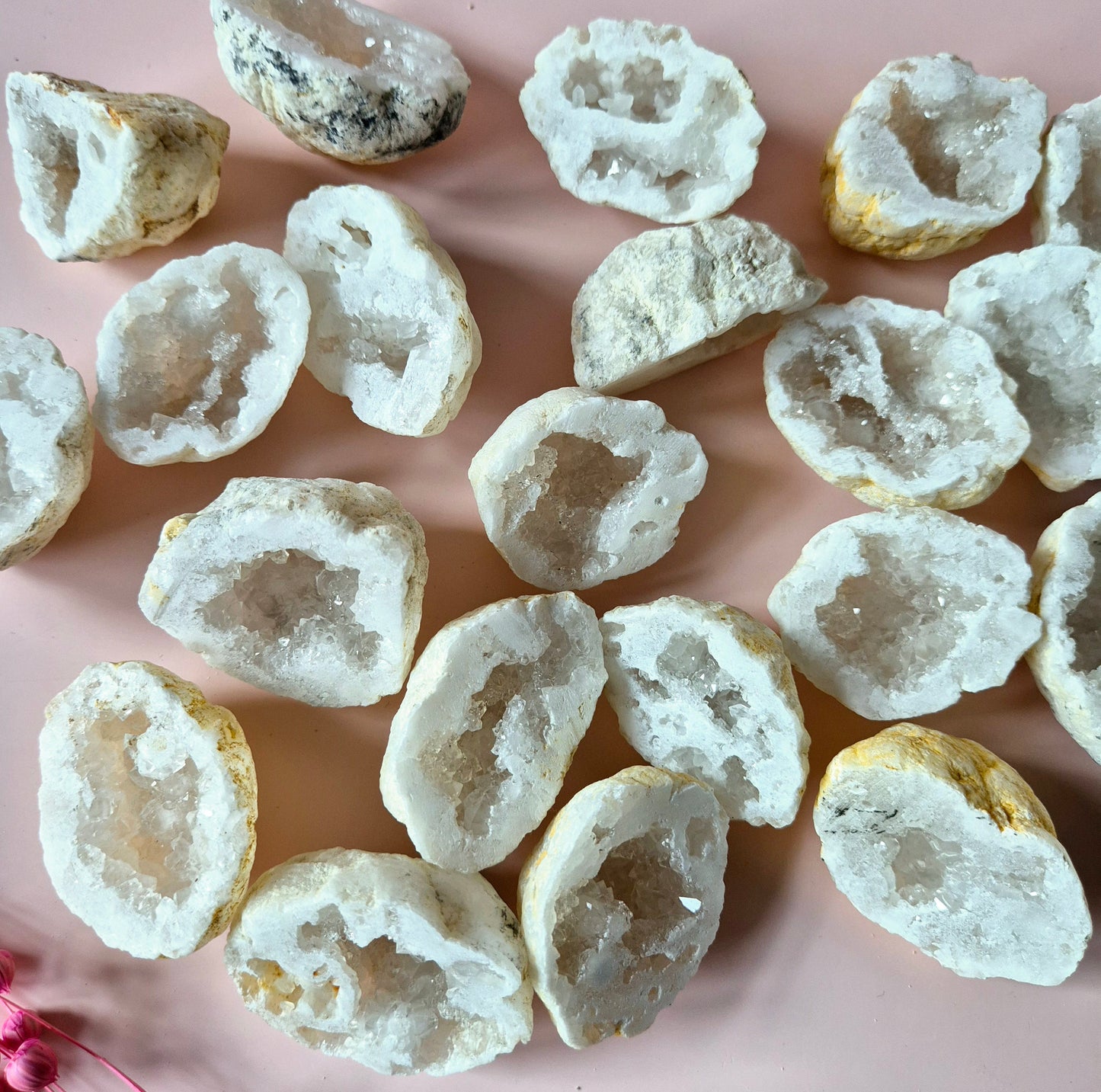 Weißer Achat Druzy Geode 1 Stück