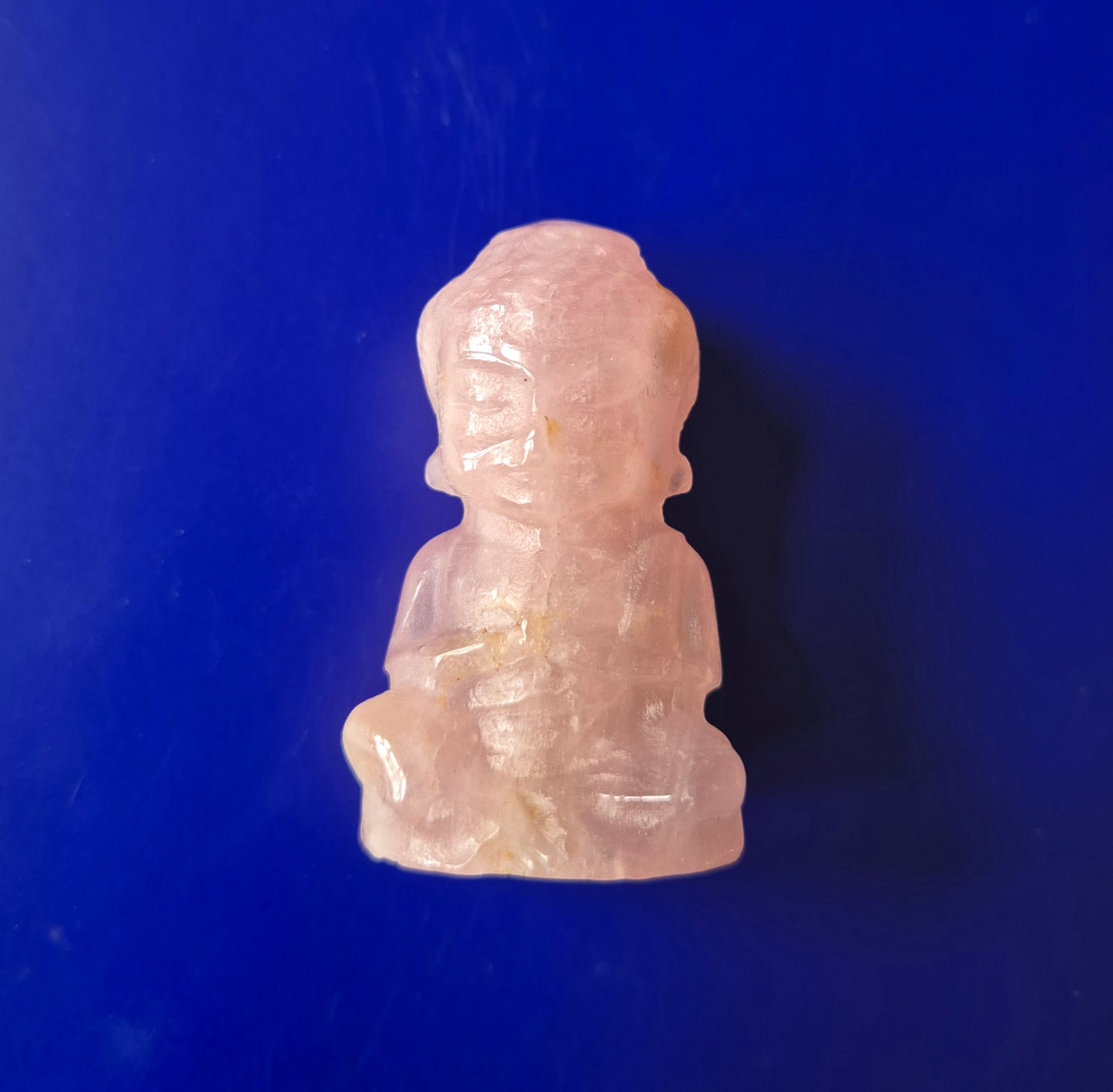 Rosenquarz Buddha Kristallschnitzerei