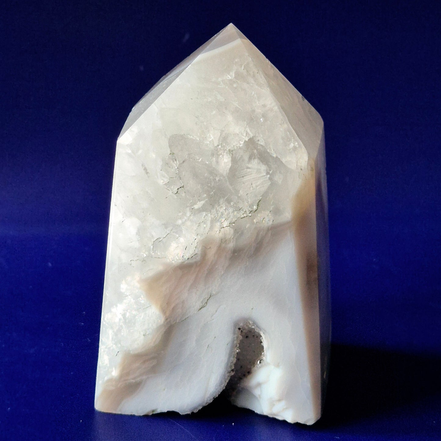 Grey Agate Druzy Tower