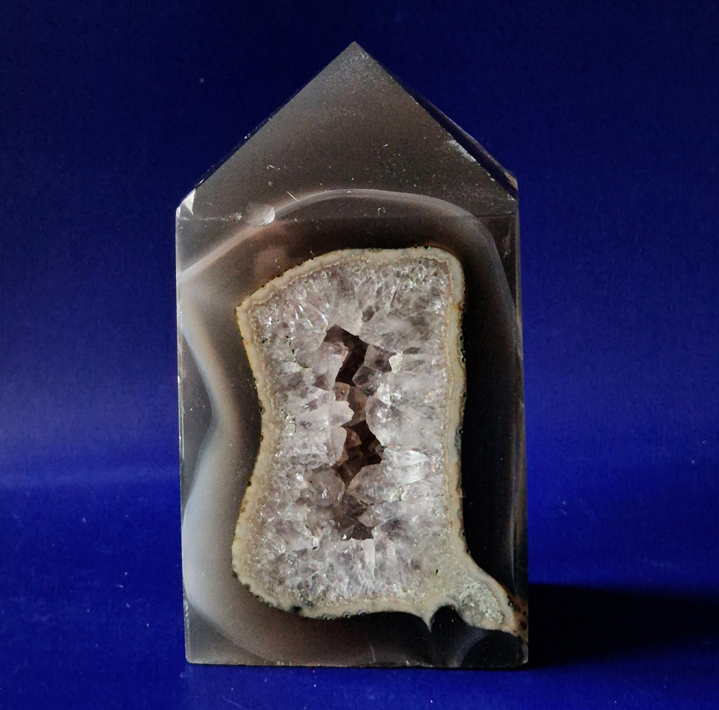 Grey Agate Druzy Tower