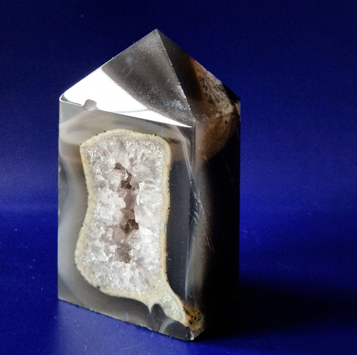 Grey Agate Druzy Tower