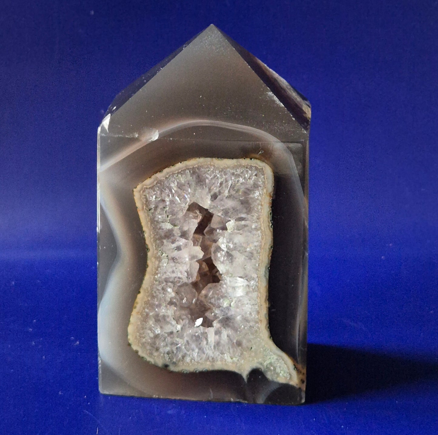 Grey Agate Druzy Tower
