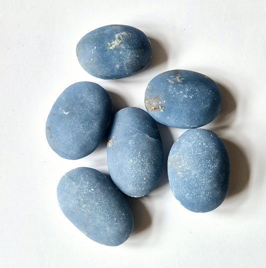 Crystal Angelite Palm Stone Stress Relief Healing Gift