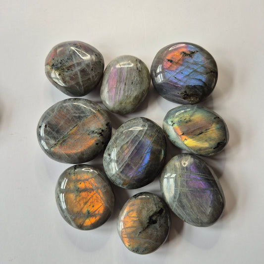 Crystal Orange-Purple Labradorite small palm stone Stress Relief Healing Gift