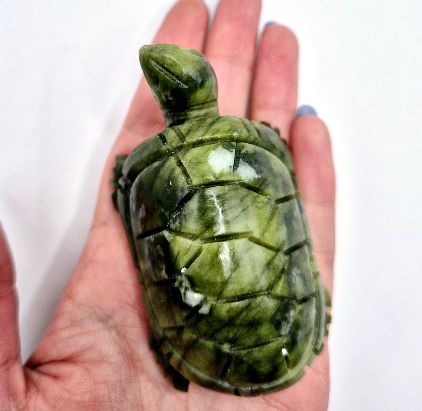 Nephrite Jade Schildpad Edelsteen Beeldje – 4,5x7,5 cm