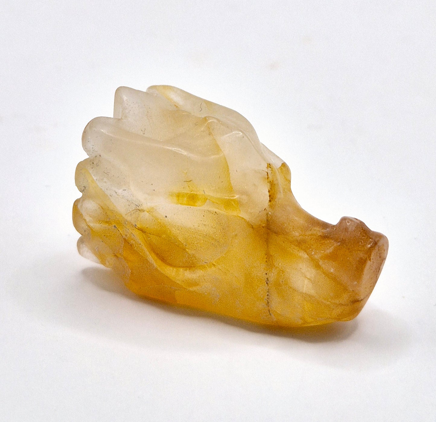 Crystal Gift Golden Healer Dragon Skull Carving - 3cm