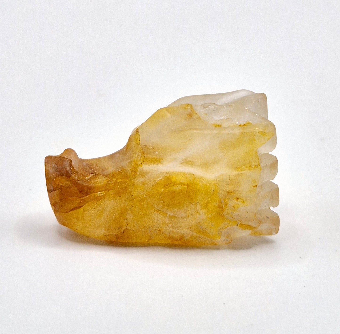 Crystal Gift Golden Healer Dragon Skull Carving - 3cm