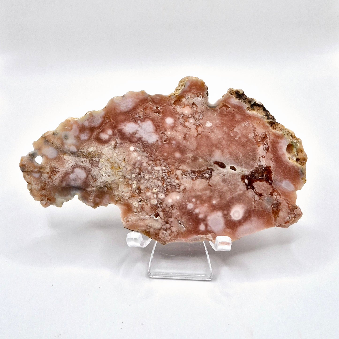 Crystal Cherry Blossom Agate Large Slab / Slice with Stand
