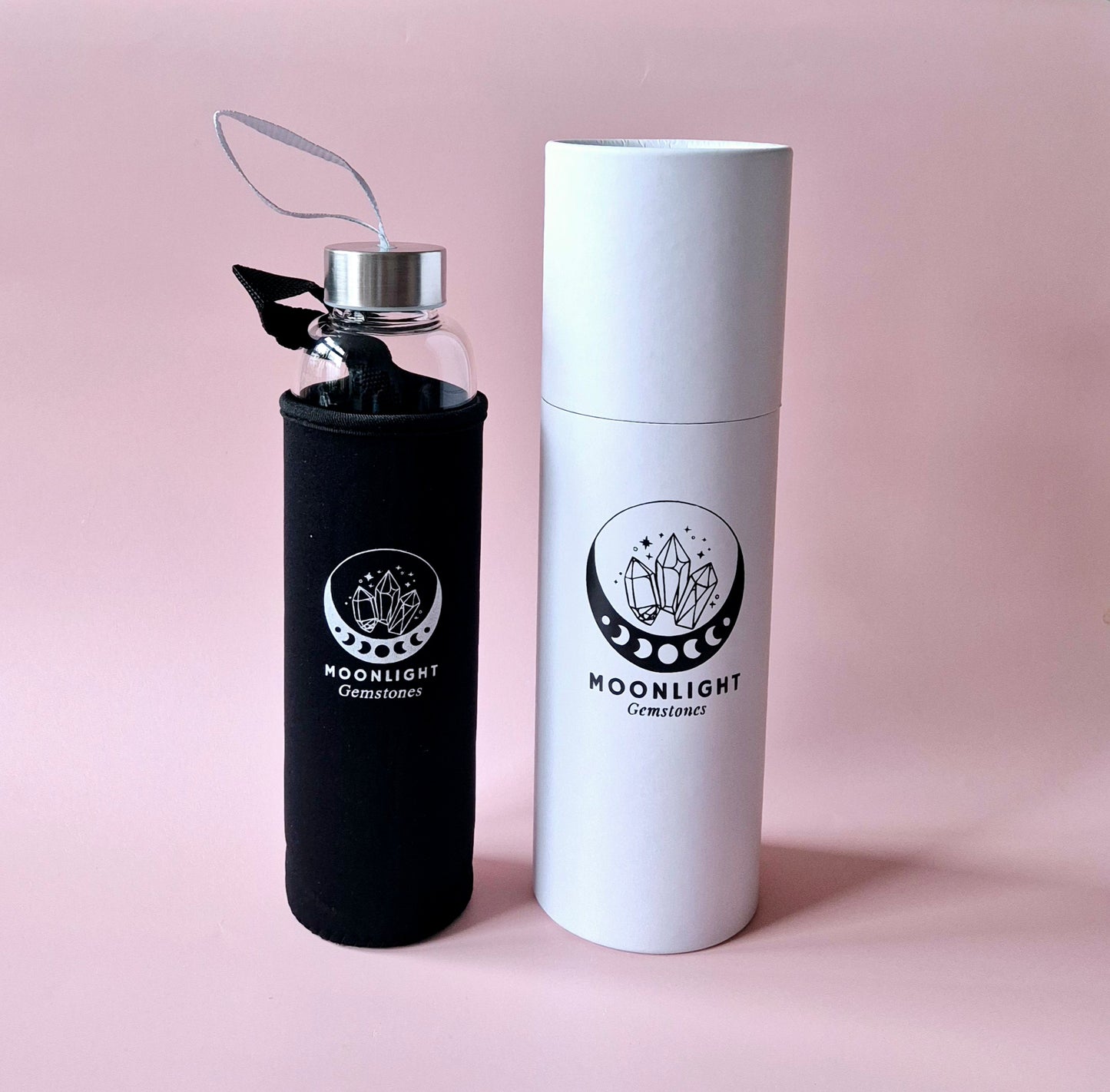 Glastrinkflasche Edelsteinwasserflasche Amethyst – 400 ml