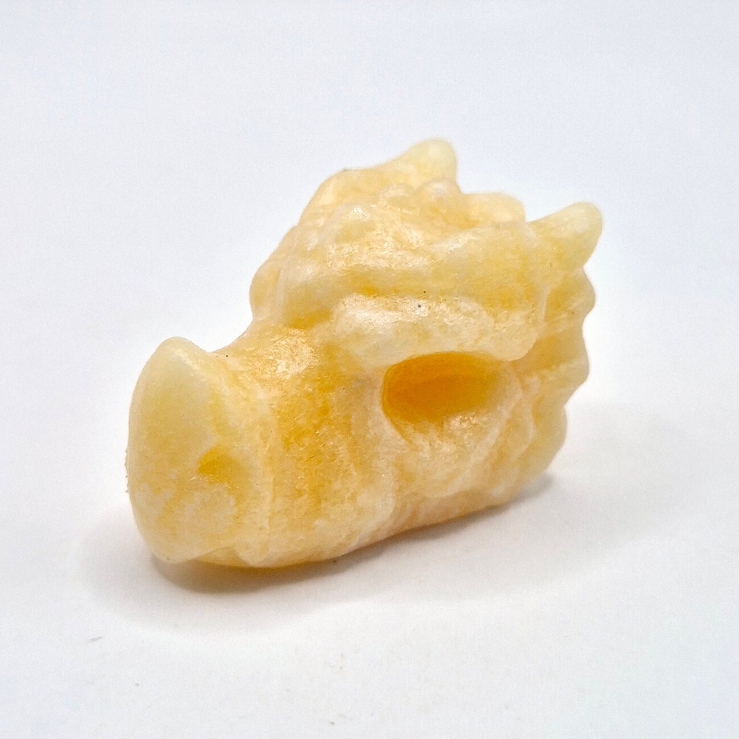 Draken Schedel van Edelsteen (4 cm) - Gele Calciet Dragon Skull