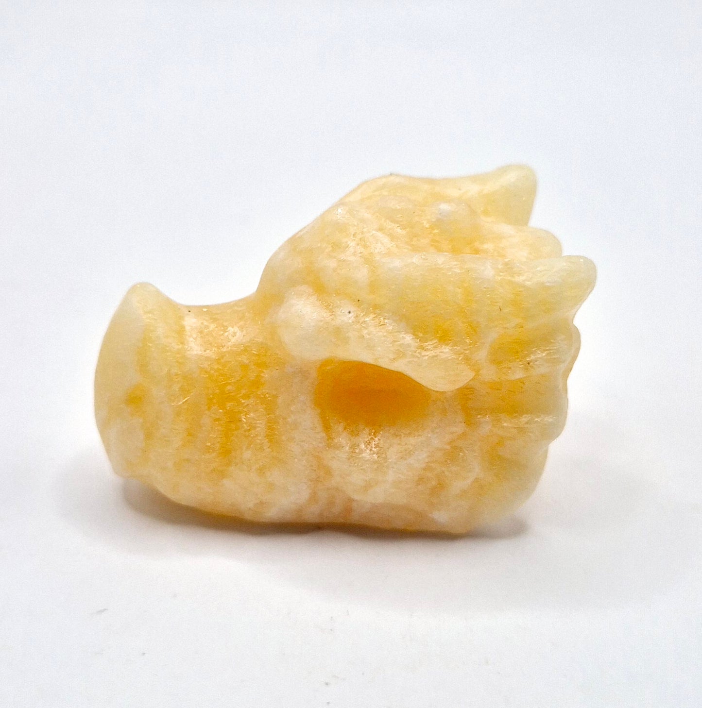 Draken Schedel van Edelsteen (4 cm) - Gele Calciet Dragon Skull