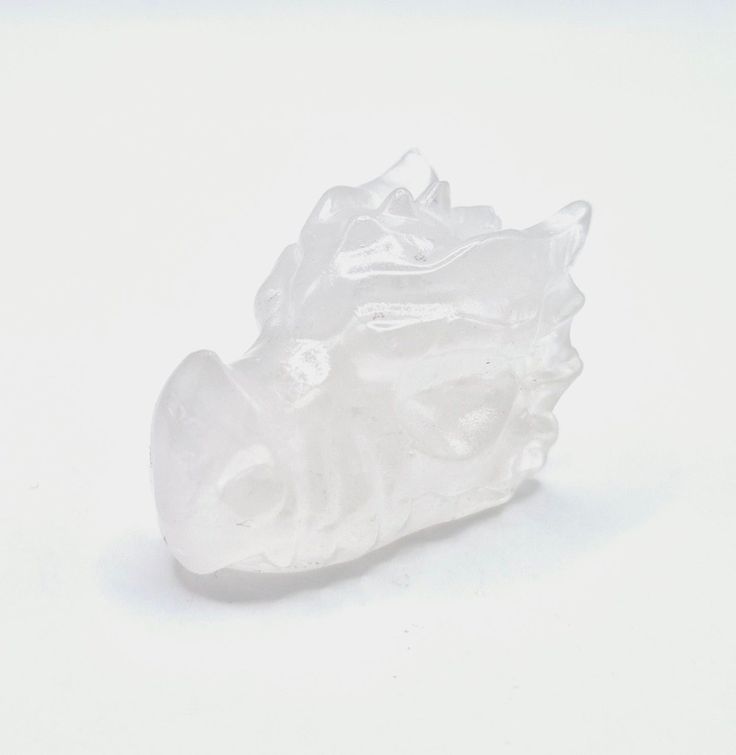 Draken Schedel van Edelsteen (4 cm) - Bergkristal Dragon Skull