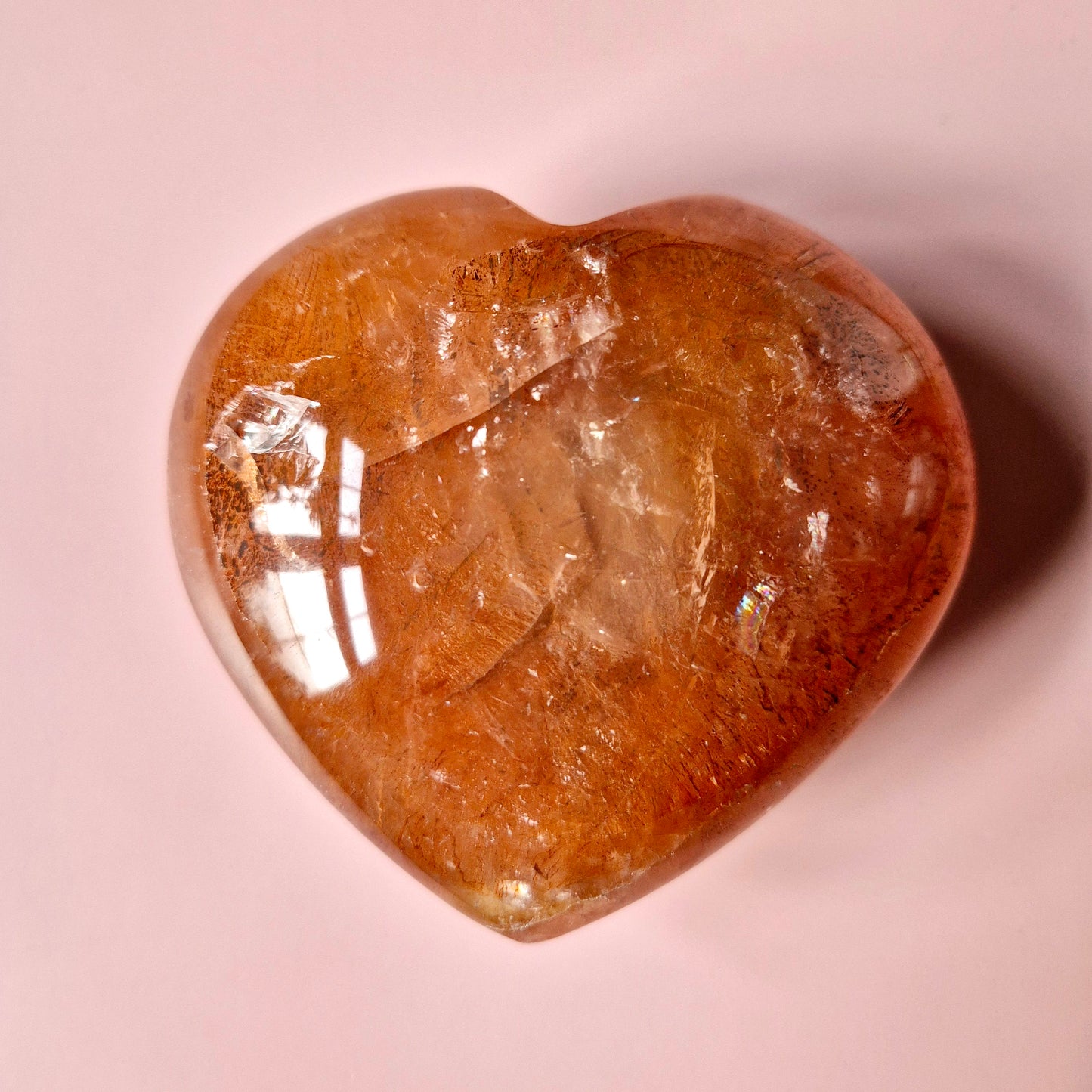 Edelsteen Grote Fire Quartz Harten (Het Perfecte Valentijnscadeau) Hematoïde Kwarts