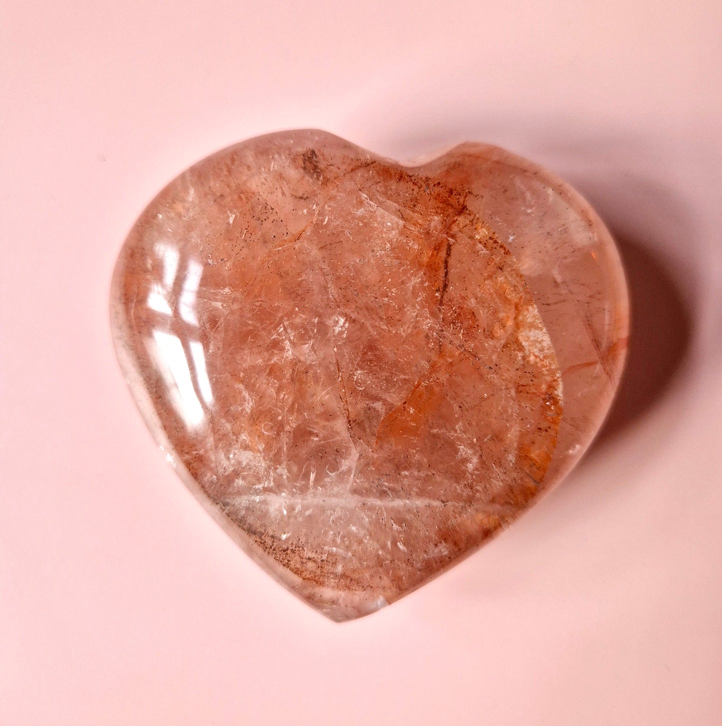 Edelsteen Grote Fire Quartz Harten (Het Perfecte Valentijnscadeau) Hematoïde Kwarts
