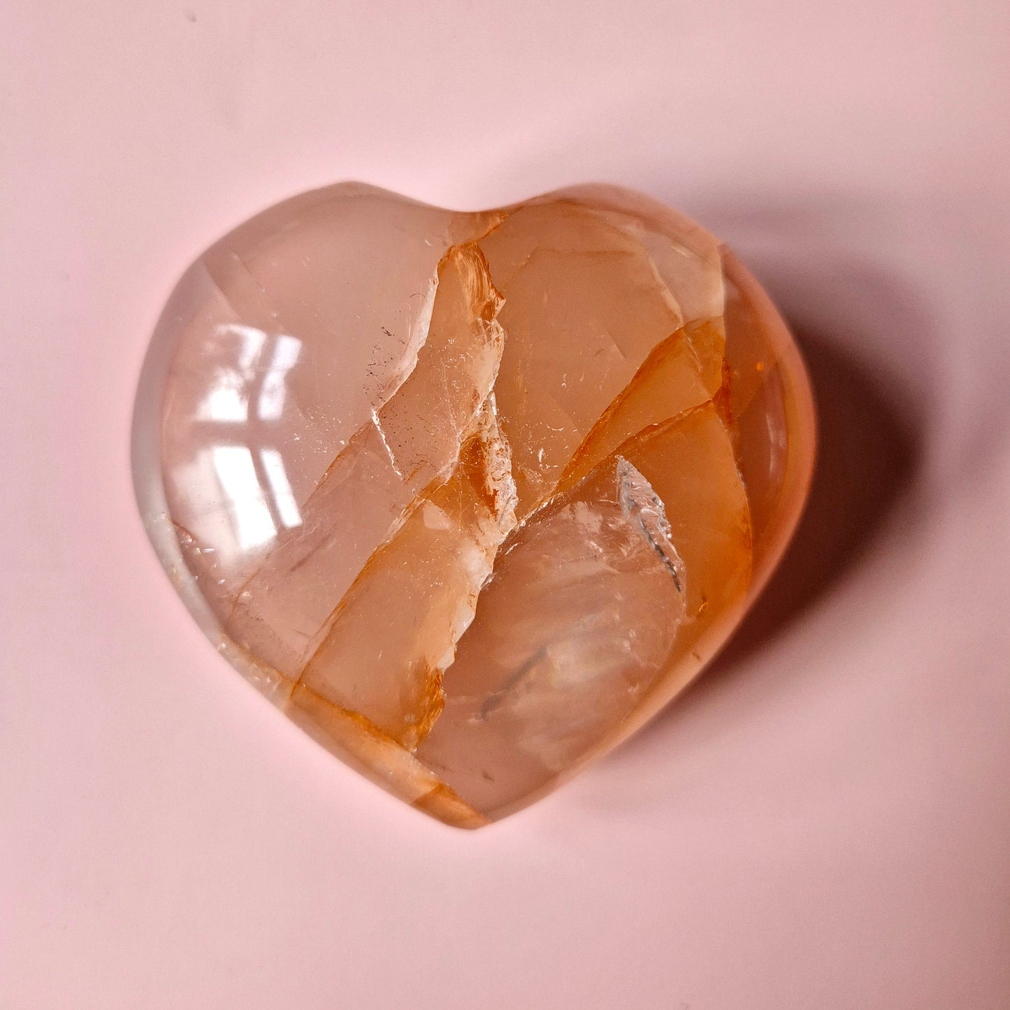 Edelsteen Grote Fire Quartz Harten (Het Perfecte Valentijnscadeau) Hematoïde Kwarts