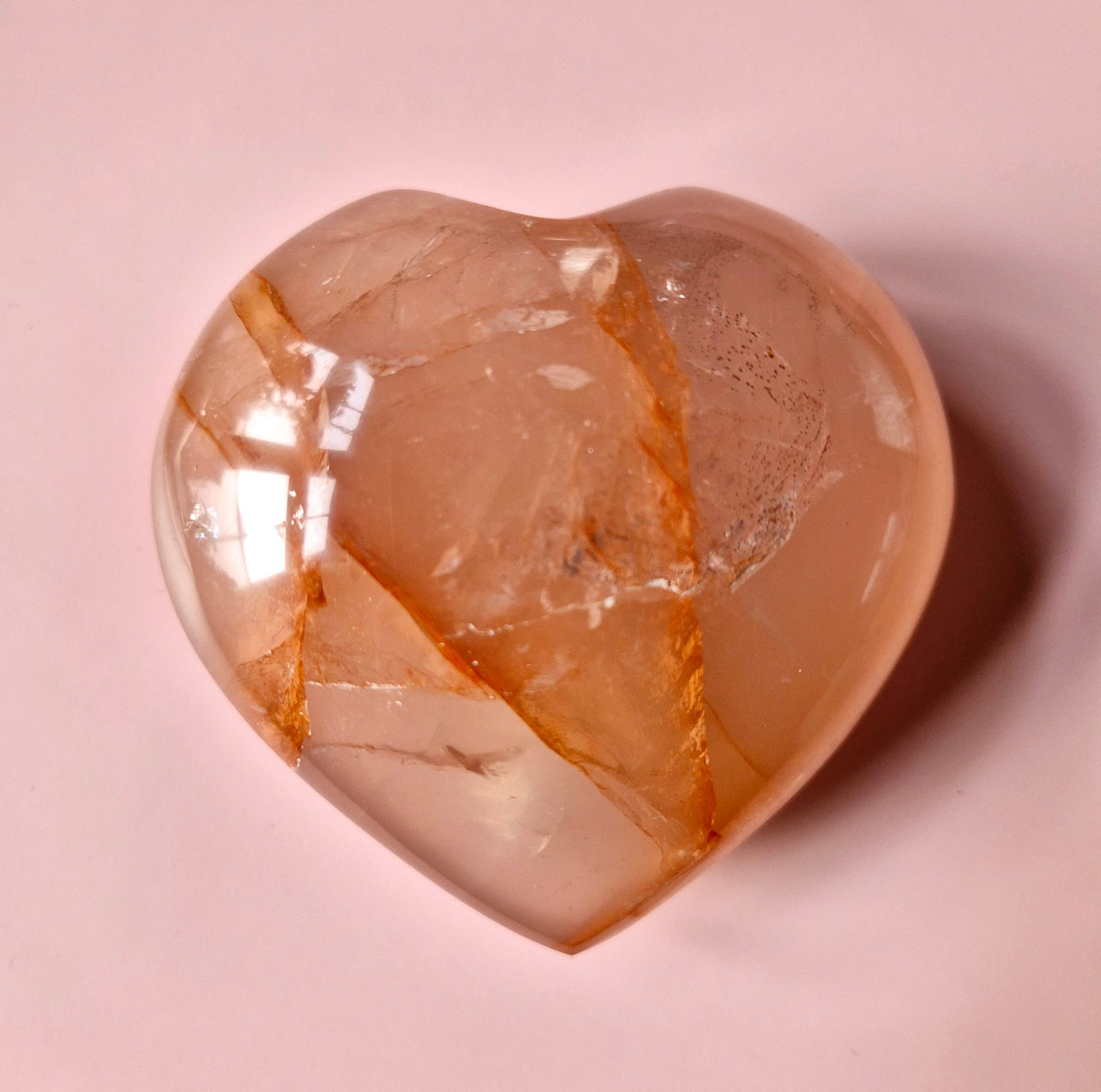 Edelsteen Grote Fire Quartz Harten (Het Perfecte Valentijnscadeau) Hematoïde Kwarts