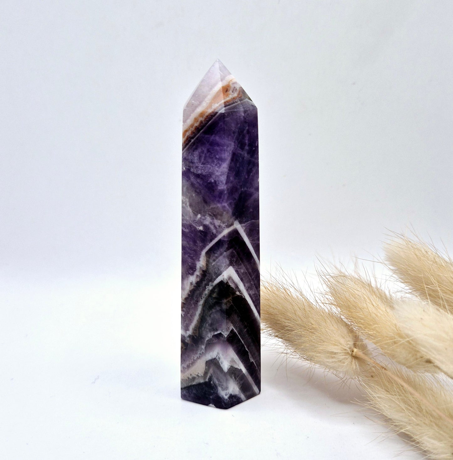 Gemstone Dream Chevron Amethyst Obelisk Turm - 10cm