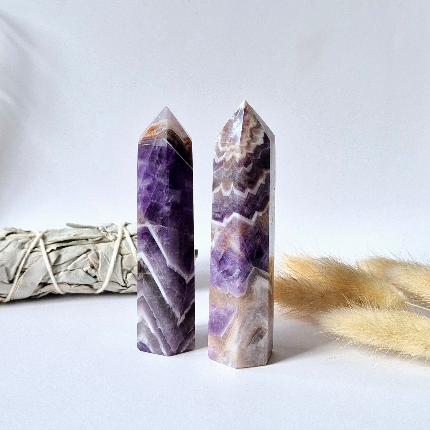 Gemstone Dream Chevron Amethyst Obelisk Turm - 10cm