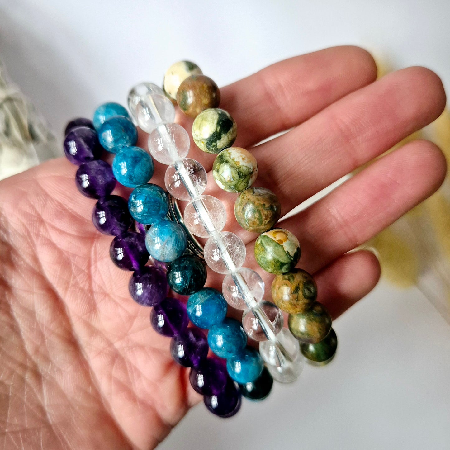Edelsteenarmband met 8mm kralen - Angeliet