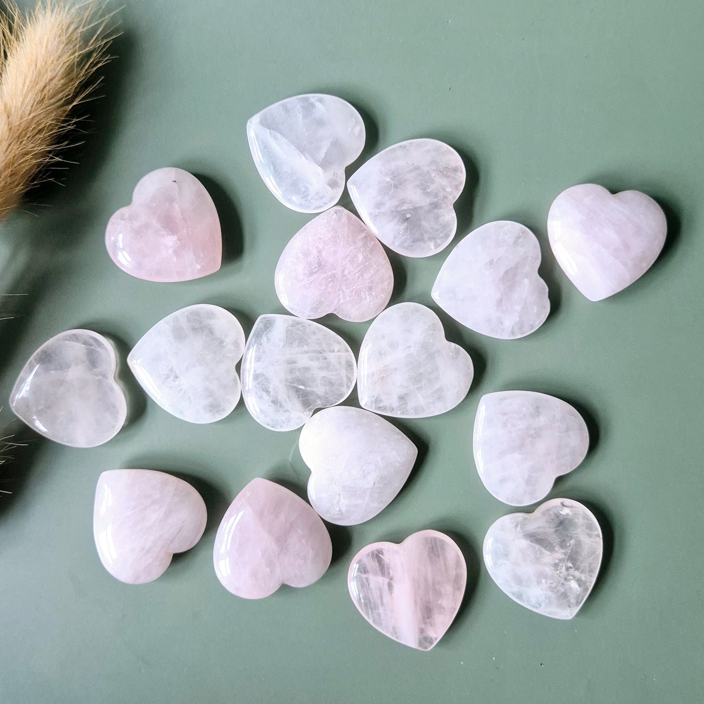 Rozenkwarts edelsteen Harten – 3 cm (perfect voor Valentijn)