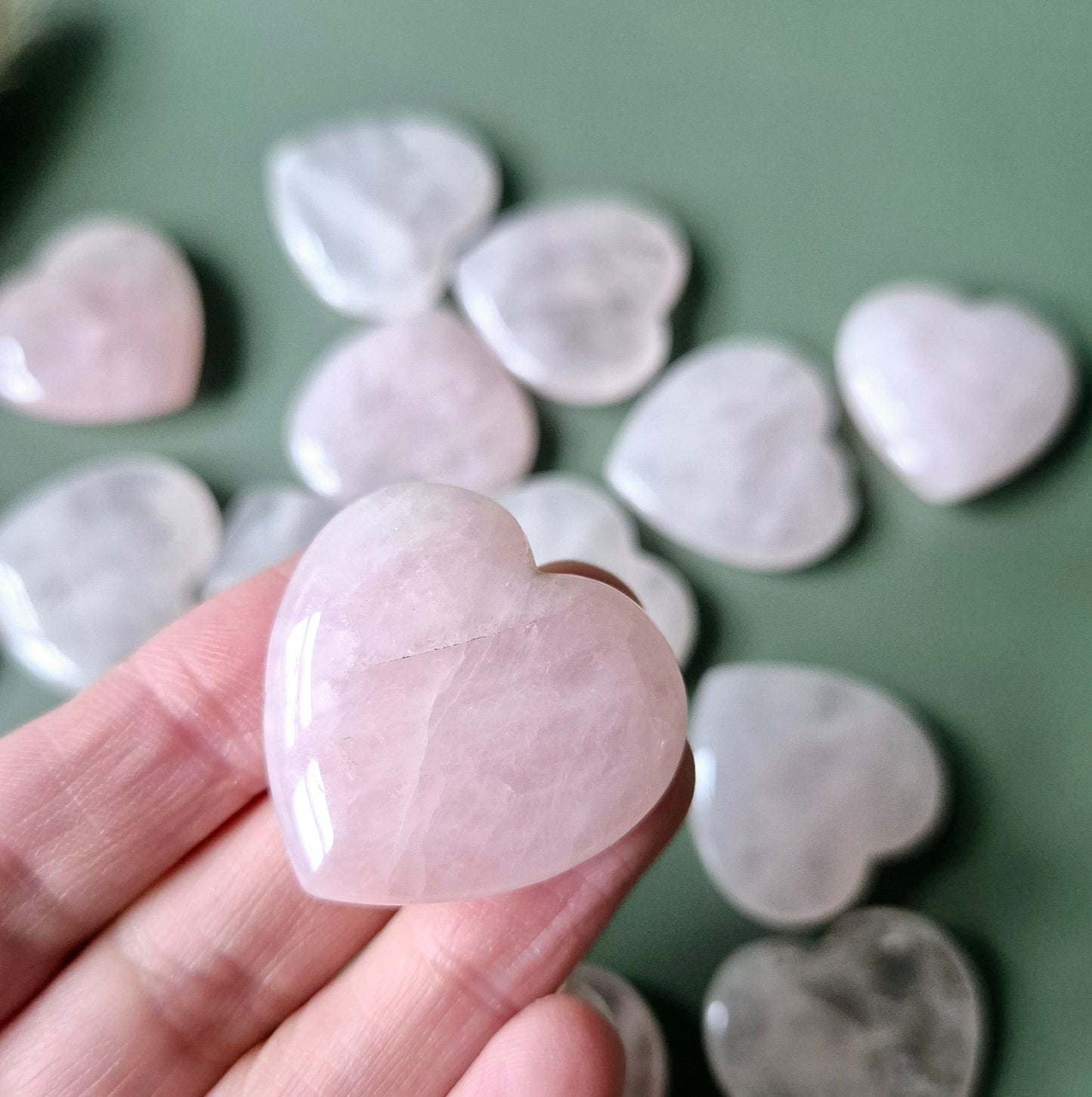 Rozenkwarts edelsteen Harten – 3 cm (perfect voor Valentijn)
