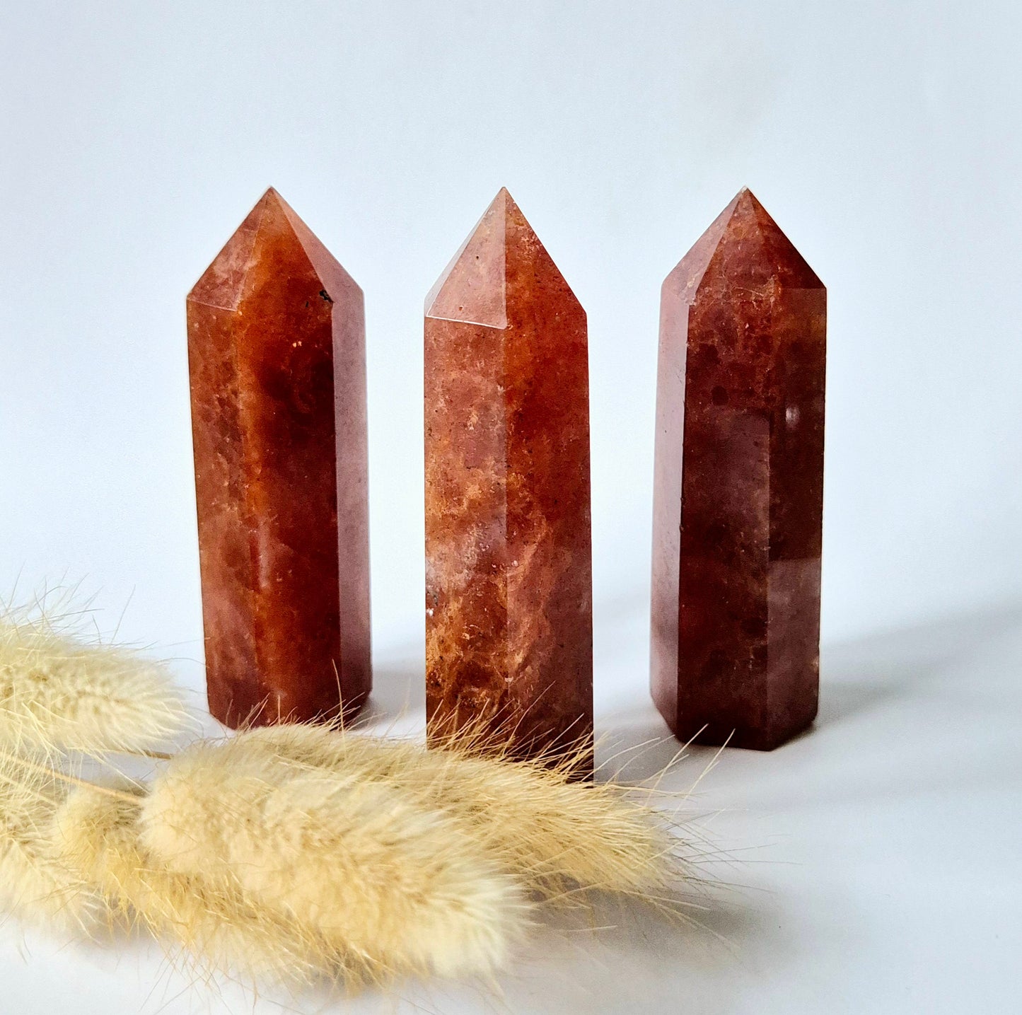 Strawberry Quartz Edelsteen Torens – 9-10 cm (2-3 cm dik) Obelisk punt