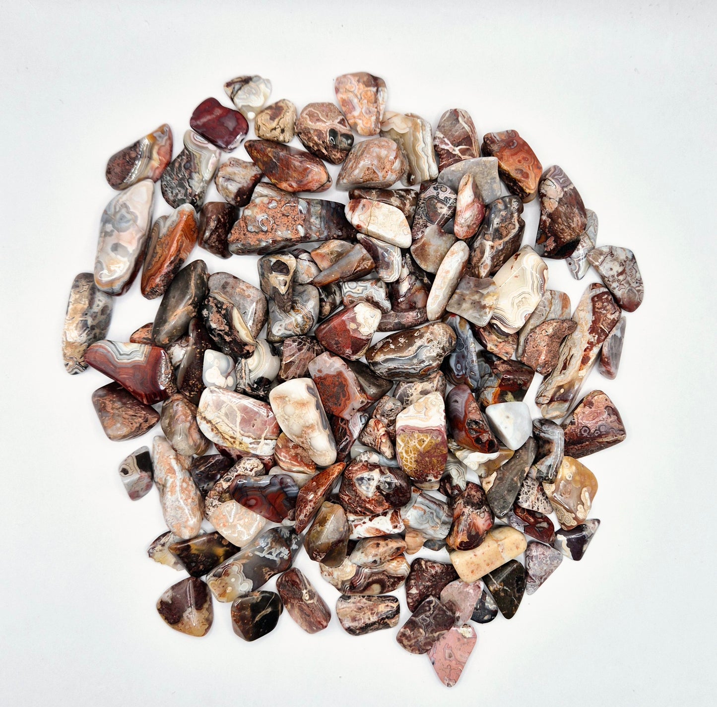 Edelsteen Crazy Mexican Agate Chips Trommelstenen 1-3cm (100 gram)