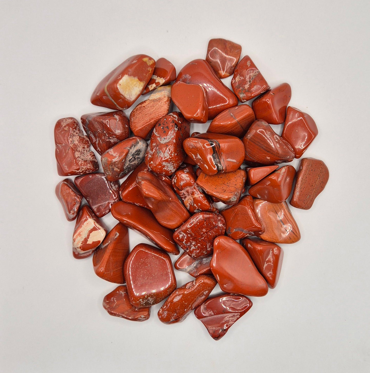 Edelstein Roter Jaspis Splitter Trommelsteine 2-5cm (100 Gramm)