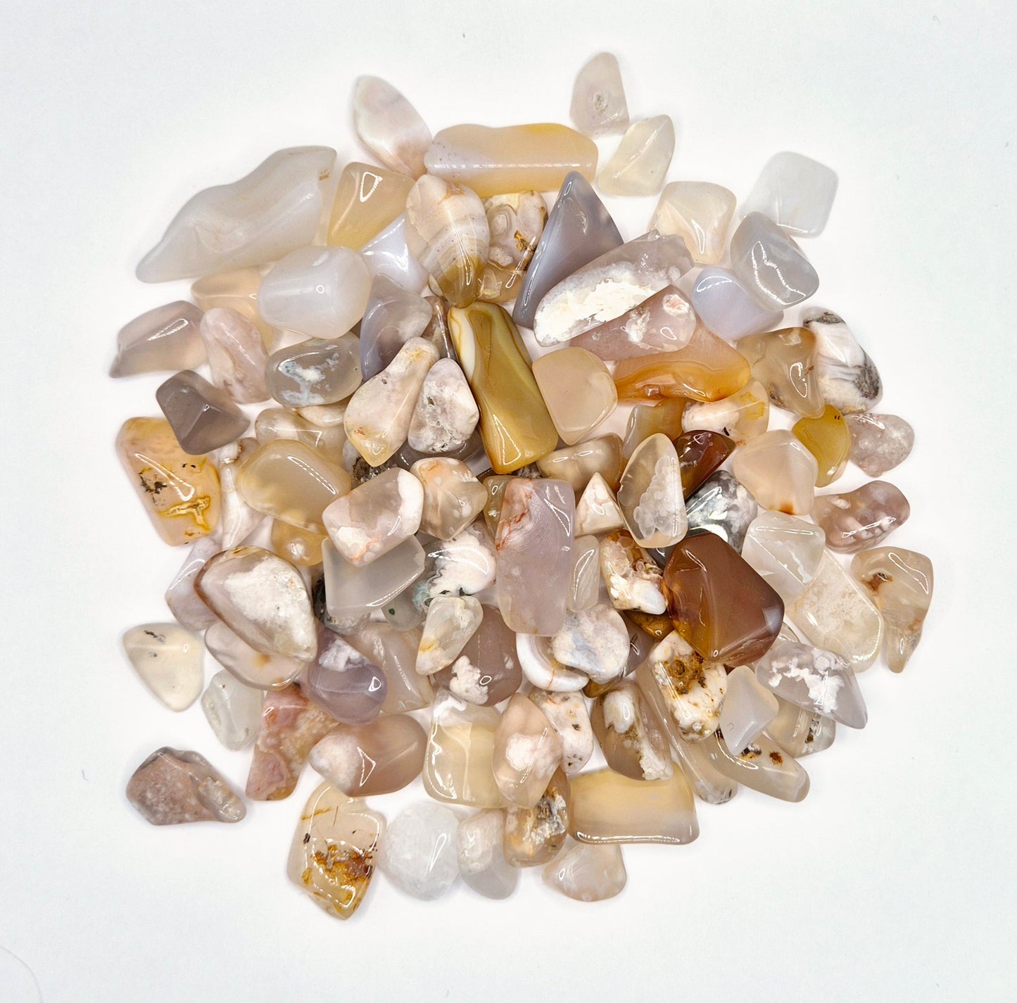 Edelsteen Cherry Blossom Agate Chips Trommelstenen 1-3cm (100 gram)