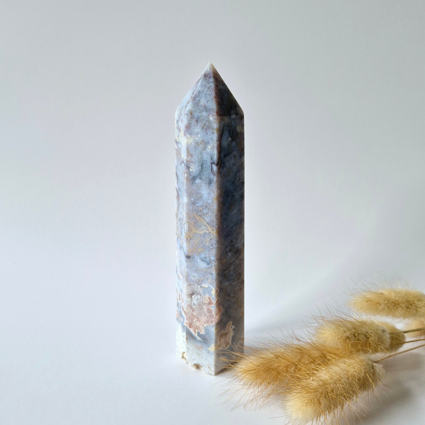 Edelsteen Oceaan Jaspis Toren (14 cm | 200 g) – Obelisk Meditatie