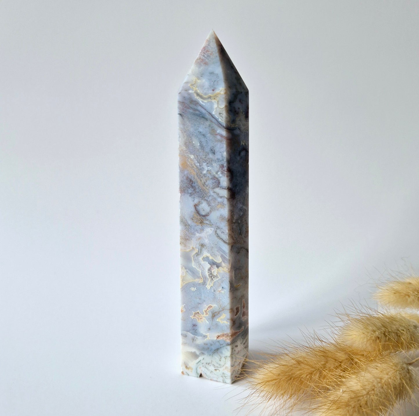 Edelsteen Oceaan Jaspis Toren (14 cm | 200 g) – Obelisk Meditatie