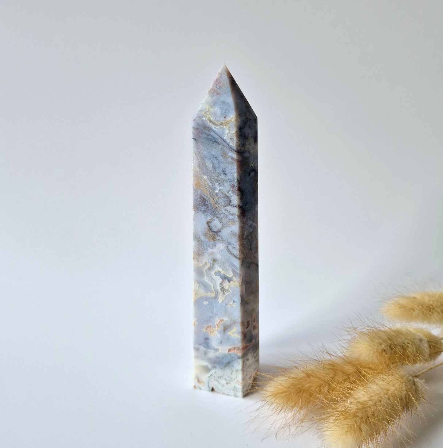 Edelsteen Oceaan Jaspis Toren (14 cm | 200 g) – Obelisk Meditatie