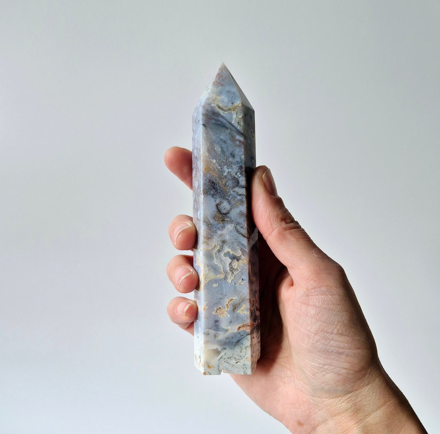 Edelsteen Oceaan Jaspis Toren (14 cm | 200 g) – Obelisk Meditatie