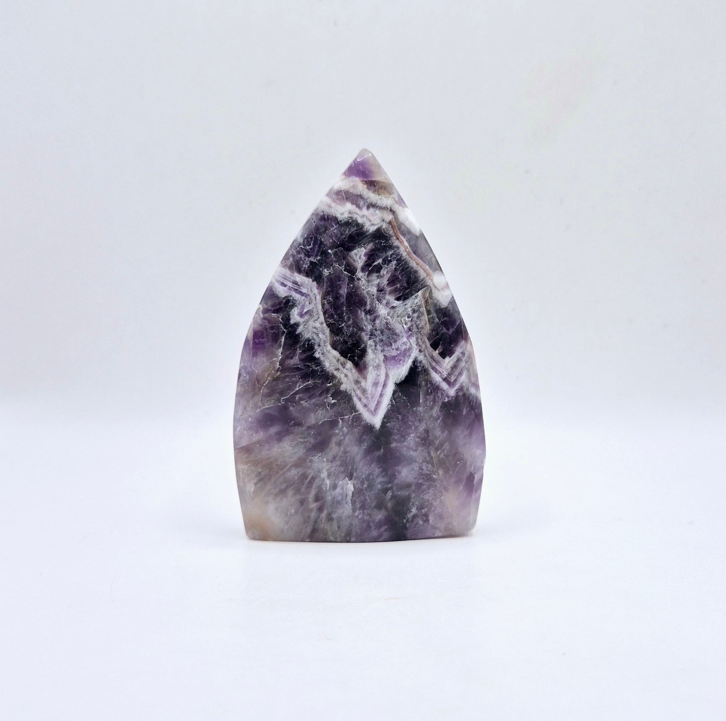 Dream Amethist - Druppelvormige Drop Staande Edelsteen Kristal - A. 172gram