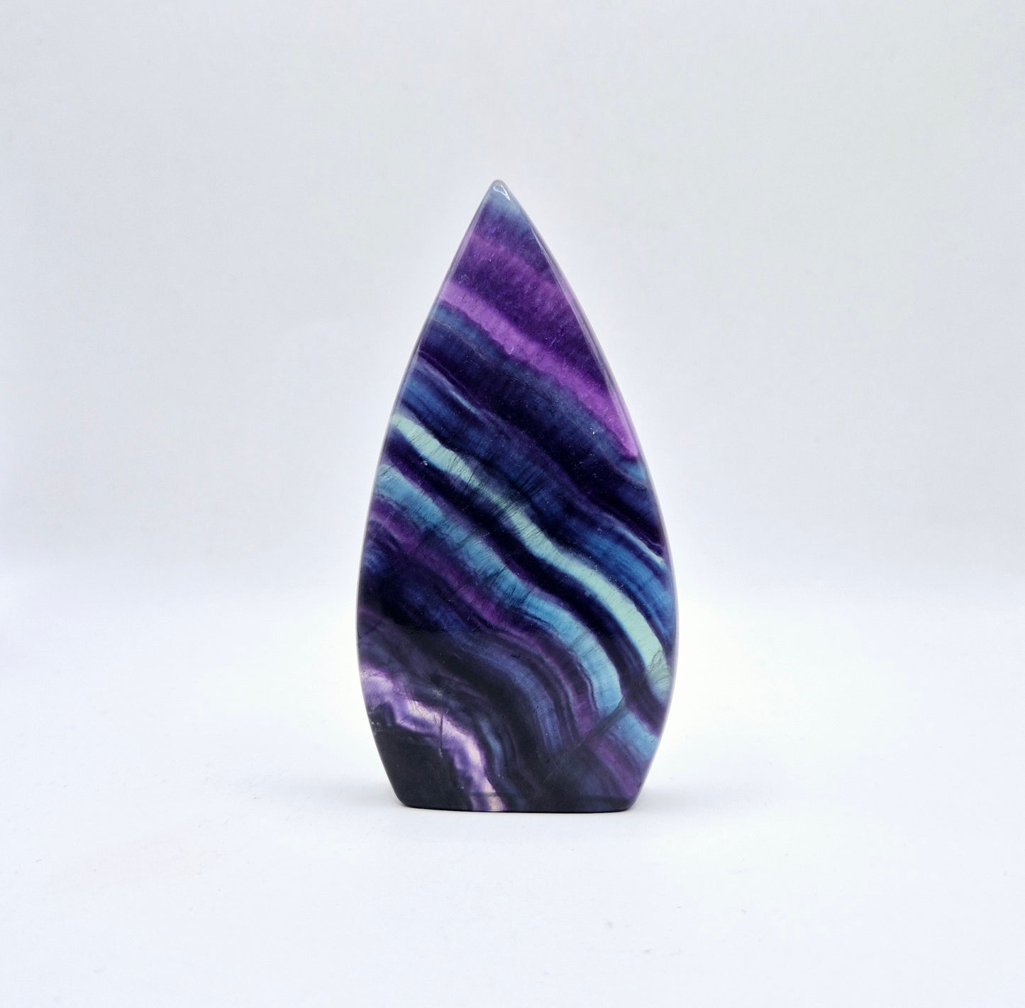 Kleurrijke Rainbow Candy Fluoriet - Druppelvormige Drop Staande Edelsteen Kristal Flame
