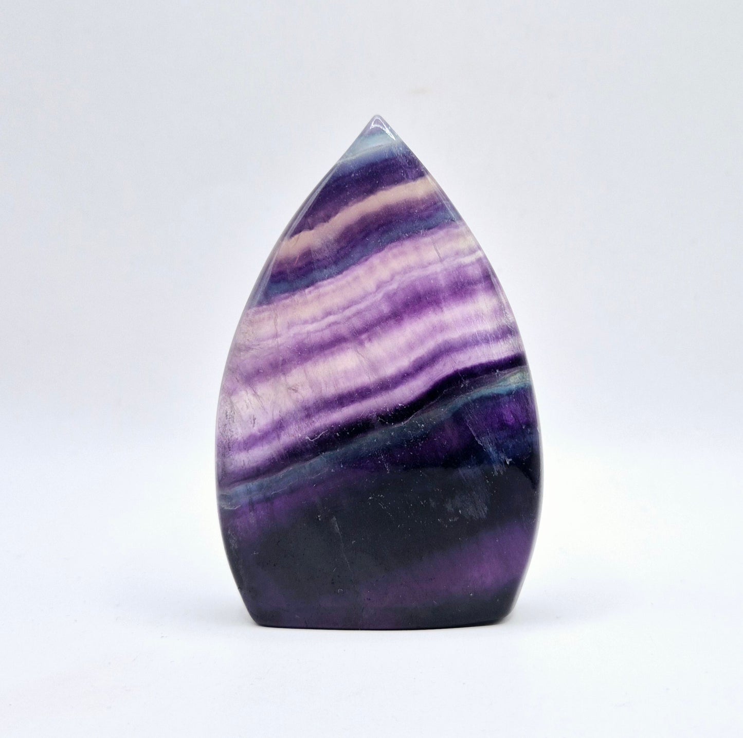 Kleurrijke Rainbow Candy Fluoriet - Druppelvormige Drop Staande Edelsteen Kristal Flame
