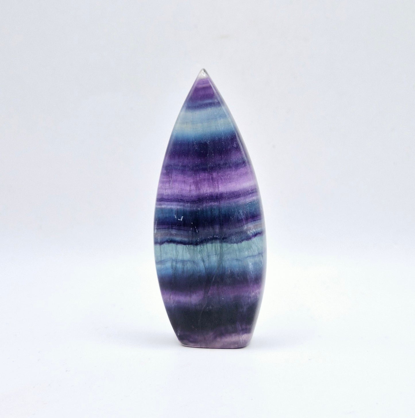 Kleurrijke Rainbow Candy Fluoriet - Druppelvormige Drop Staande Edelsteen Kristal Flame