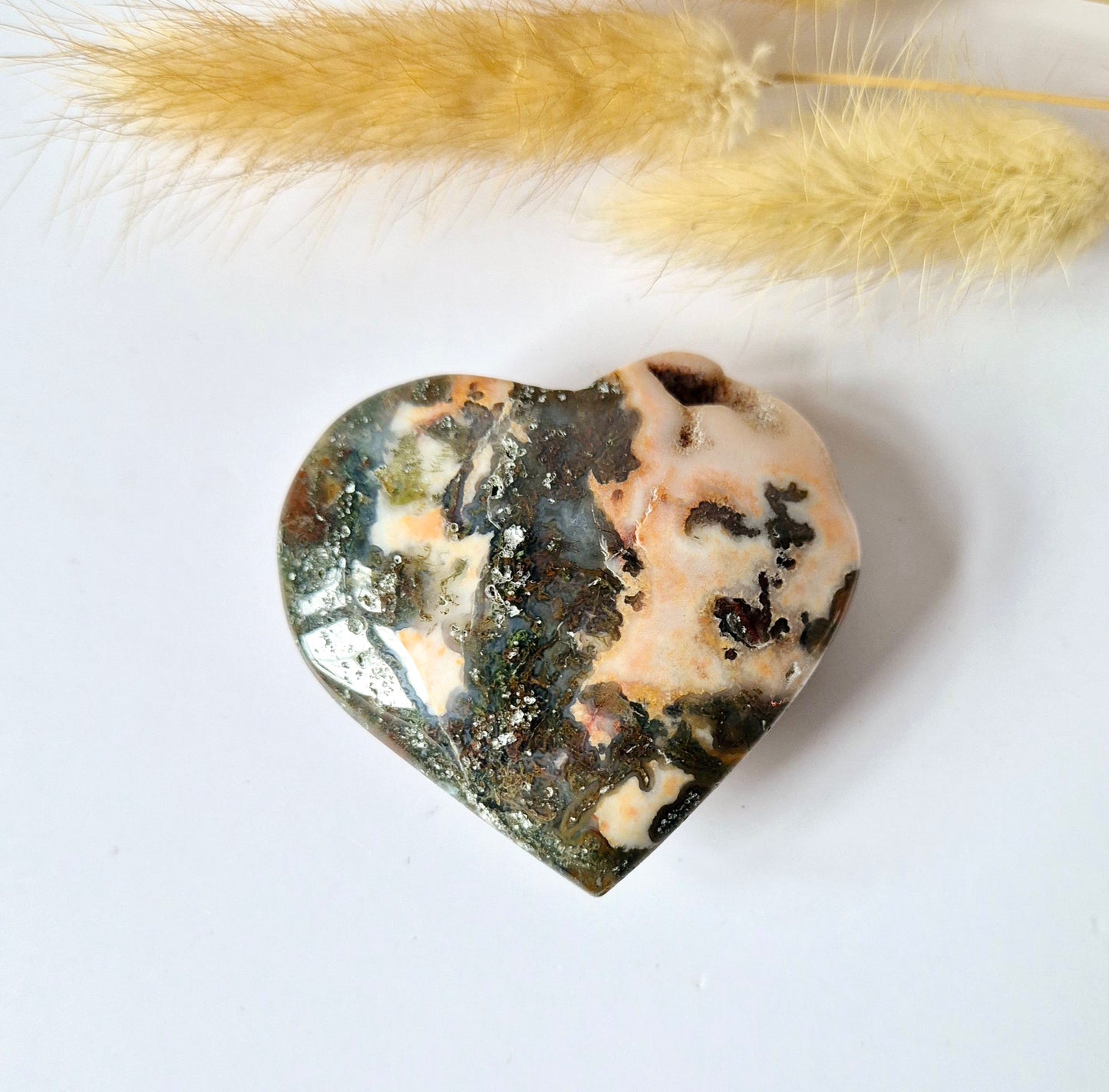 Druzy Red Moss Agate Heart 6-8cm – #28 (perfect for Valentine's Day)