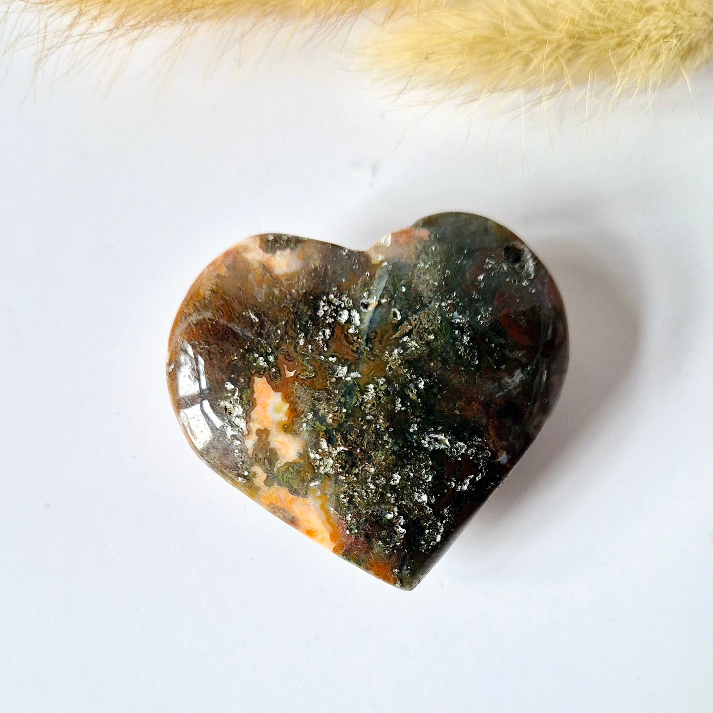 Druzy Red Moss Agate Heart 6-8cm – #28 (perfect for Valentine's Day)