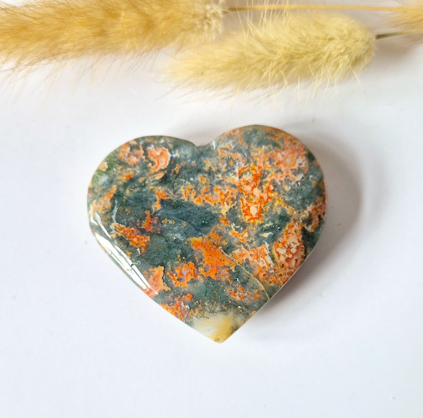Druzy Red Moss Agate Heart 6-8cm – #30 (perfect for Valentine's Day)