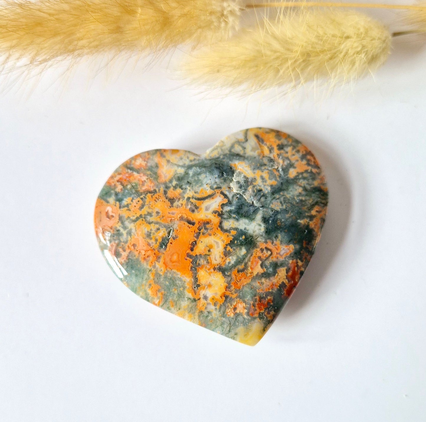Druzy Red Moss Agate Heart 6-8cm – #30 (perfect for Valentine's Day)