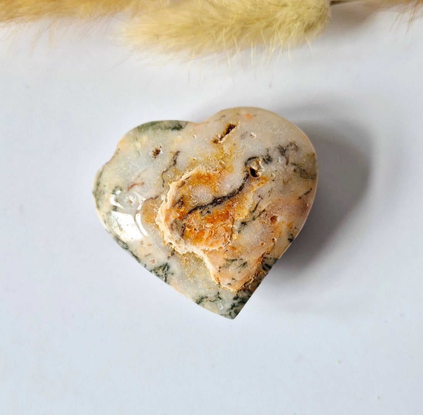 Druzy Red Moss Agate Heart 6-8cm – #37 (perfect for Valentine's Day)