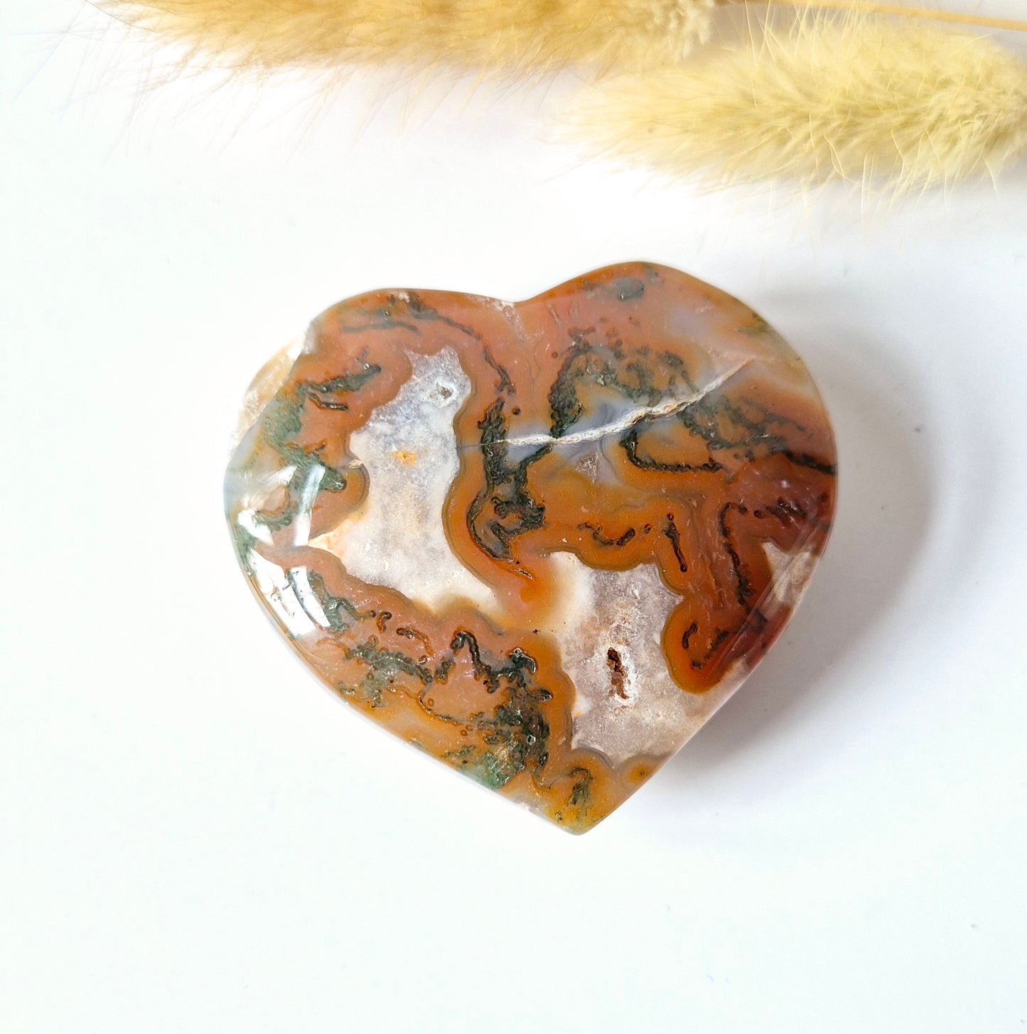 Druzy Red Moss Agate Heart 6-8cm – #40 (perfect for Valentine's Day)