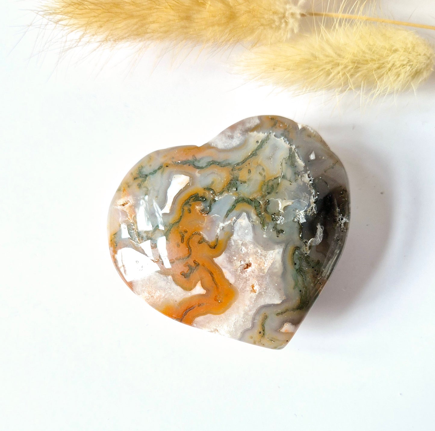 Druzy Red Moss Agate Heart 6-8cm – #40 (perfect for Valentine's Day)
