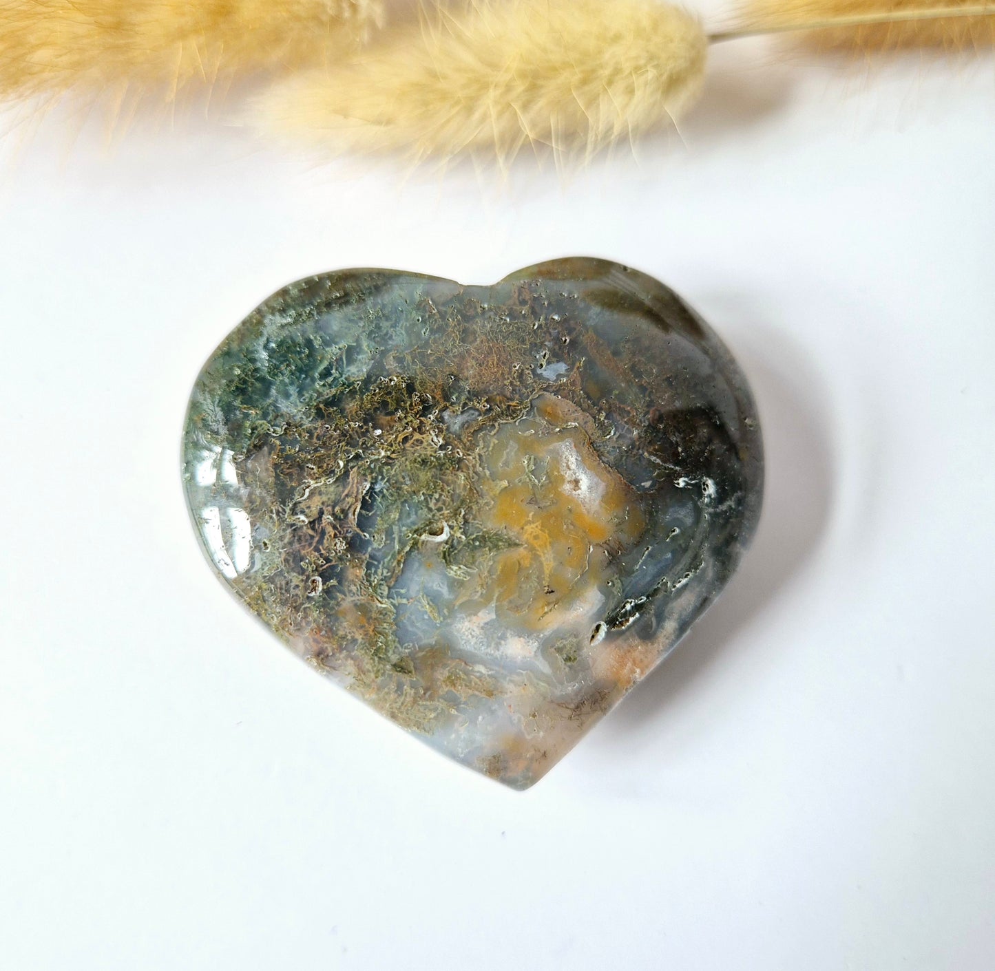 Druzy Red Moss Agate Heart 6-8cm – #51 (perfect for Valentine's Day)