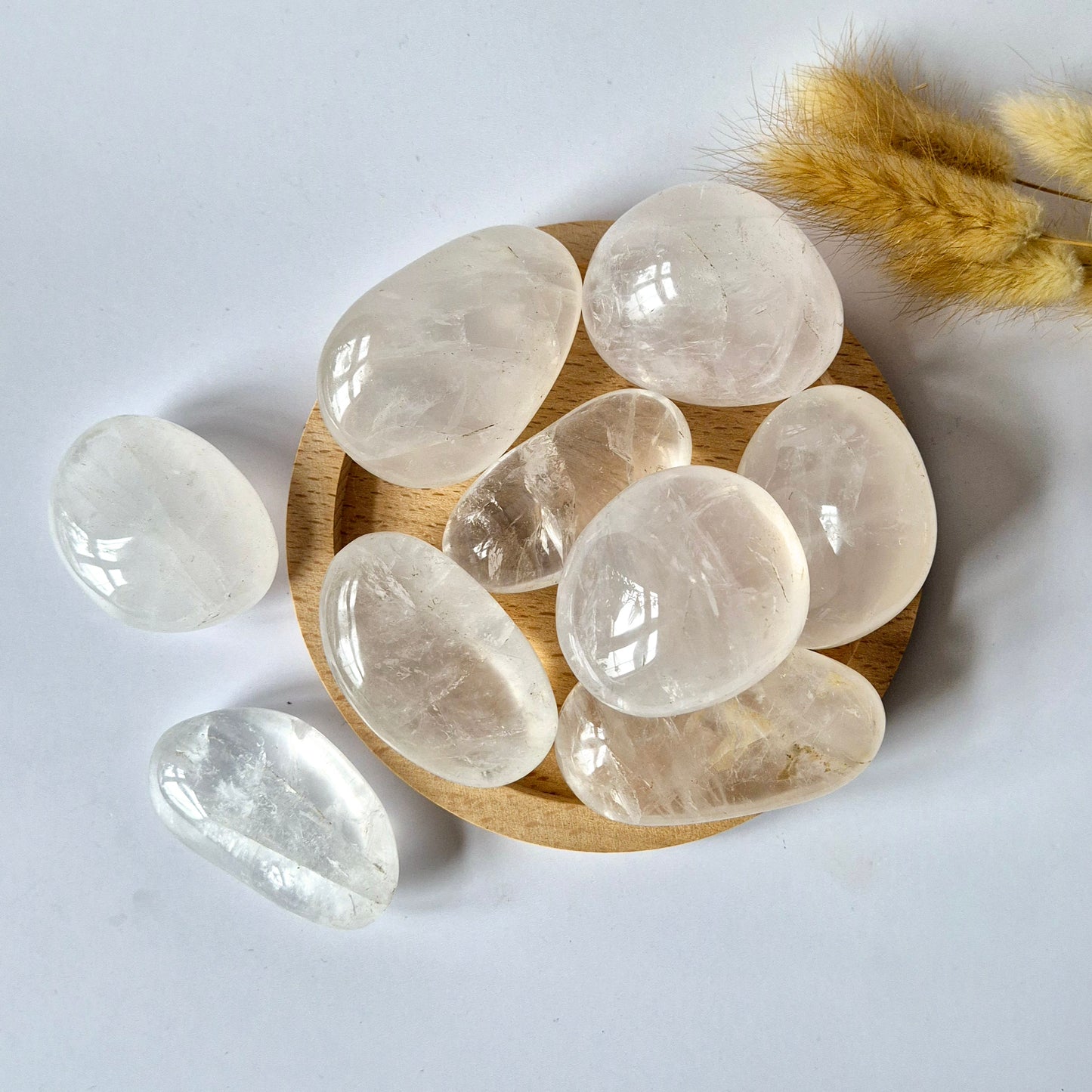 Edelsteen Bergkristal Palmsteen (6-8 cm) – Zuiverheid & Energieversterking Handsteen worrystone zorgensteen (kopie)