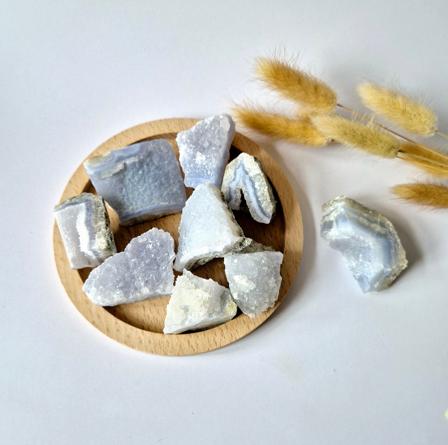 Edelsteen Ruwe Blue Lace Agate Druzy Brokstukken (per 100 gram)