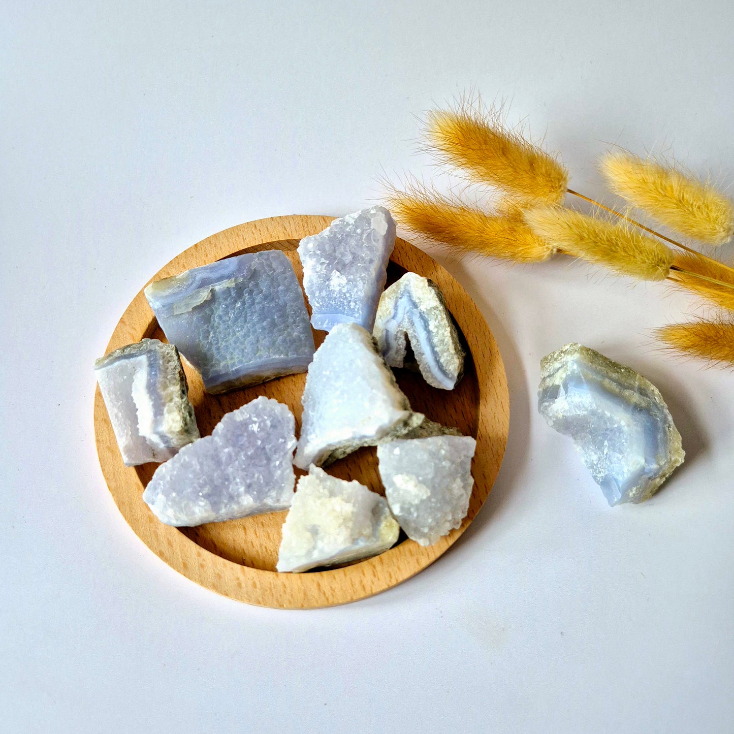 Edelsteen Ruwe Blue Lace Agate Druzy Brokstukken (per 100 gram)